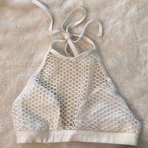 White Mesh Bikini Top